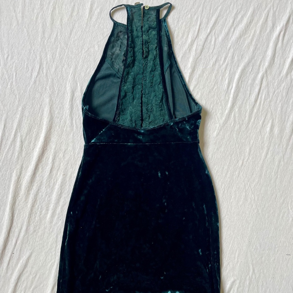 Free People Green Velvet dress - Picture 2 of 3